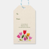 Retro-Inspiriert Tulips Hübsch dotted Vielen Dank Geschenkanhänger (Rückseite)