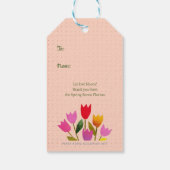Retro-Inspiriert Tulips Hübsch dotted Vielen Dank Geschenkanhänger (Rückseite)