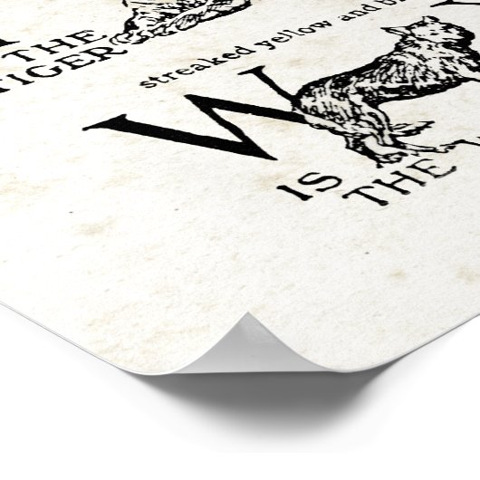 Retro-Inspirierte Alphabet-Kinderzimmer-Chart-Nied Poster (Ecke)