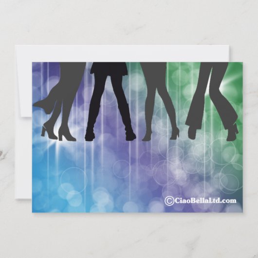 Retro Inspirierte farbige Party Einladung (Rückseite)