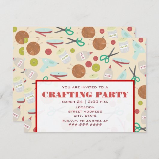 Retro-Inspirierte Party Einladung (Vorne/Hinten)