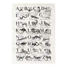 Retro-inspiriertes Alphabet-Kinderzimmer-Chart Süß