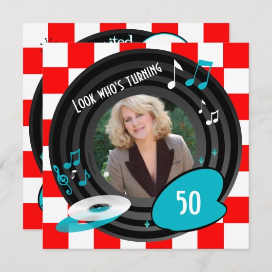 Retro inspiriertes einladung (Vorne/Hinten)