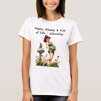 Retro-inspiriertes Pin-Up-Schwangerschafts-T-Shirt T-Shirt
