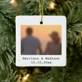 Retro Instant Foto Name Datum Weihnachten Keramikornament
