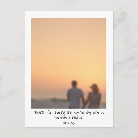 Retro Instant Foto Namen benutzerdefinierte Hochze Postkarte (Vorderseite)