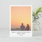 Retro Instant Foto Namen Hochzeit Danke Karte (Stehend Vorderseite)