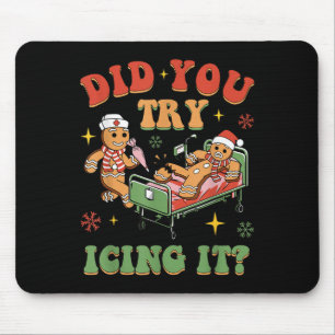 Retro-Intensivstation Schwester Weihnachten Lebkuc Mousepad