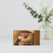 Retro Interior Design Business Card Visitenkarte (Stehend Vorderseite)