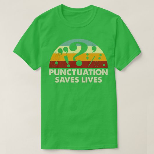 Retro-Interpunktion Rette Leben T-Shirt (Design vorne)