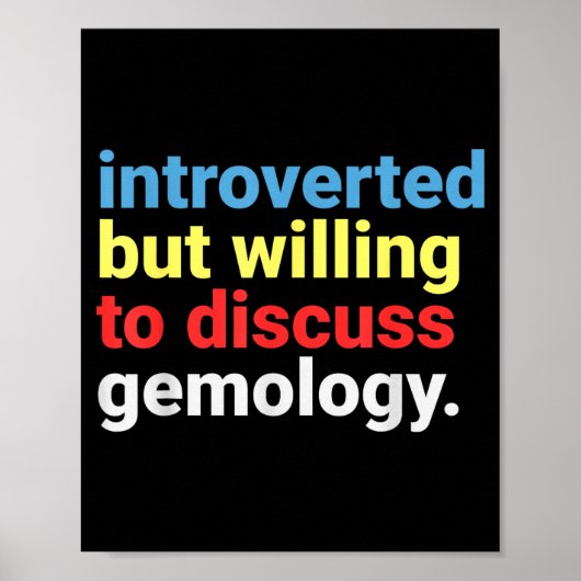 Retro Introverted But Gemology Lover Funny  Poster (Vorne)