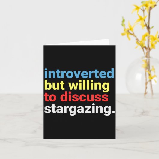 Retro Introverted But Willing Stargazing Lover Fun Karte (Gelbe Blume)