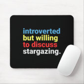 Retro Introverted But Willing Stargazing Lover Fun Mousepad (Mit Mouse)