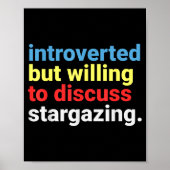 Retro Introverted But Willing Stargazing Lover Fun Poster (Vorne)
