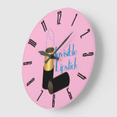 Retro Invisible Lipstick Große Wanduhr (Winkel)
