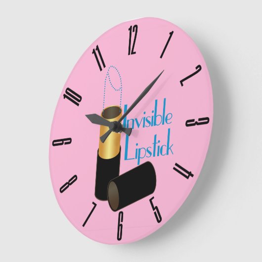 Retro Invisible Lipstick Große Wanduhr (Winkel)