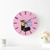 Retro Invisible Lipstick Große Wanduhr (Zuhause)