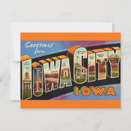 Retro Iowa City Postkarte