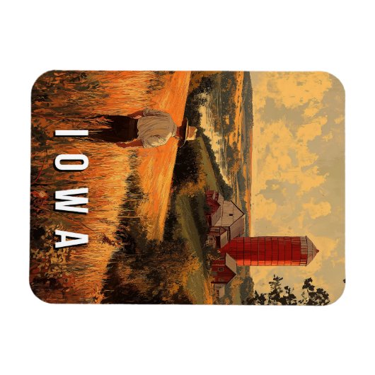 Retro Iowa Patriotic Spirit - Ameriana Herzland Magnet (Horizontal)