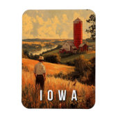 Retro Iowa Patriotic Spirit - Ameriana Herzland Magnet (Vertikal)