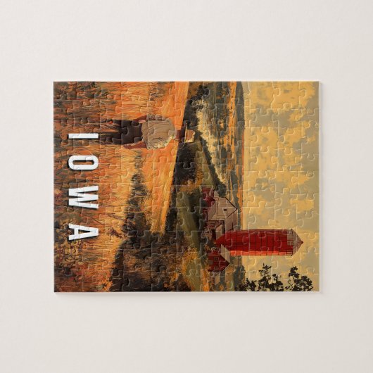 Retro Iowa Patriotic Spirit - Ameriana Herzland Puzzle (Horizontal)