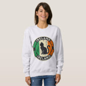 Retro Ireland Flag Cat Sweatshirt - Vintag Circle (Vorne ganz)