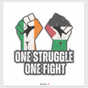 Retro Ireland Palestina Solidarity Fist Revolution Aufkleber