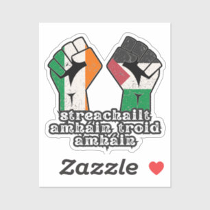 Retro Ireland Palestina Solidarity Fist Revolution Aufkleber