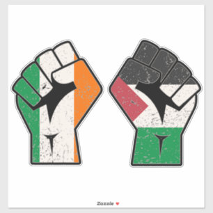 Retro Ireland Palestina Solidarity Fist Revolution Aufkleber