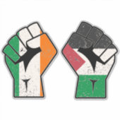 Retro Ireland Palestina Solidarity Fist Revolution Aufkleber (Vorderseite)