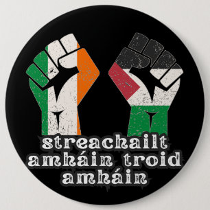 Retro Ireland Palestina Solidarity Fist Revolution Button