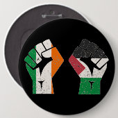 Retro Ireland Palestina Solidarity Fist Revolution Button (Vorne & Hinten)