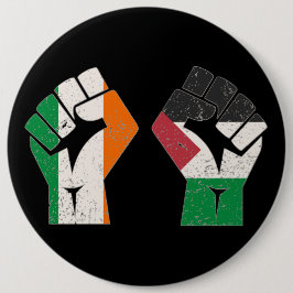 Retro Ireland Palestina Solidarity Fist Revolution Button