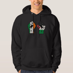 Retro Ireland Palestina Solidarity Fist Revolution Hoodie