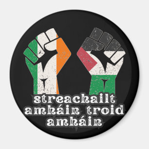 Retro Ireland Palestina Solidarity Fist Revolution Magnet