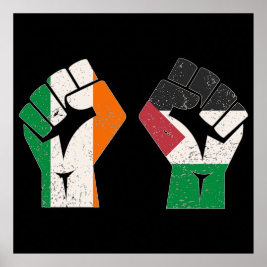 Retro Ireland Palestina Solidarity Fist Revolution Poster (Vorne)