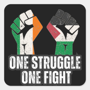Retro Ireland Palestina Solidarity Fist Revolution Quadratischer Aufkleber