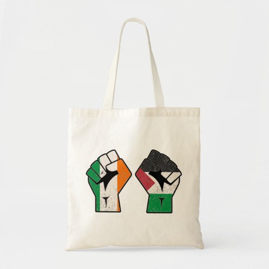 Retro Ireland Palestina Solidarity Fist Revolution Tragetasche (Vorne)