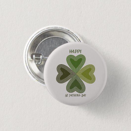 Retro Irish Celtic Kleeblatt St Patrick's Day Button (Vorne & Hinten)