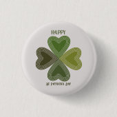 Retro Irish Celtic Kleeblatt St Patrick's Day Button (Vorderseite)