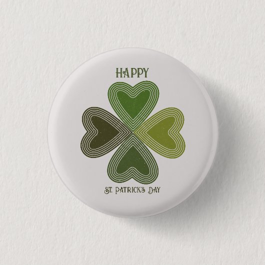 Retro Irish Celtic Kleeblatt St Patrick's Day Button (Vorderseite)
