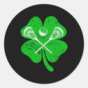 Retro Irish Kleeblatt Lacrosse Sports Lover St.pat Runder Aufkleber
