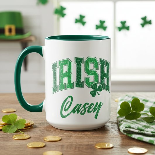Retro Irish Pride Monogram St Patrick's Day Tasse