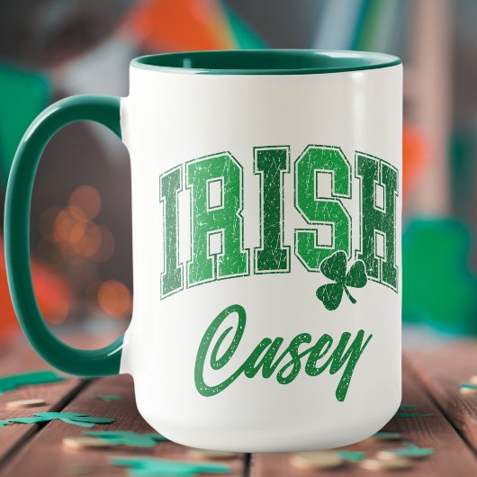 Retro Irish Pride Monogram St Patrick's Day Tasse