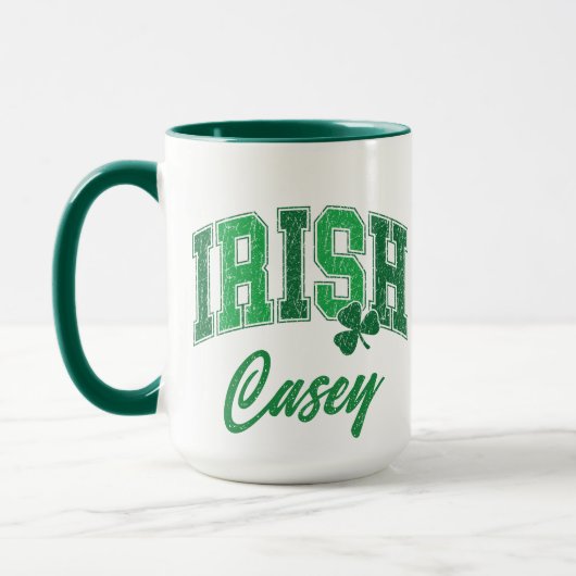 Retro Irish Pride Monogram St Patrick's Day Tasse (Links)