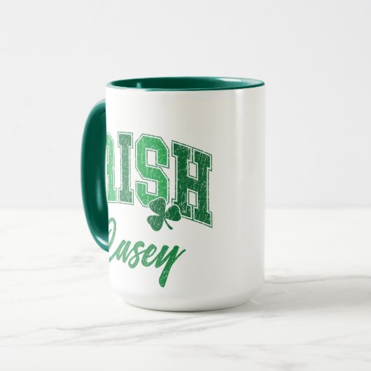 Retro Irish Pride Monogram St Patrick's Day Tasse (Vorderseite Links)