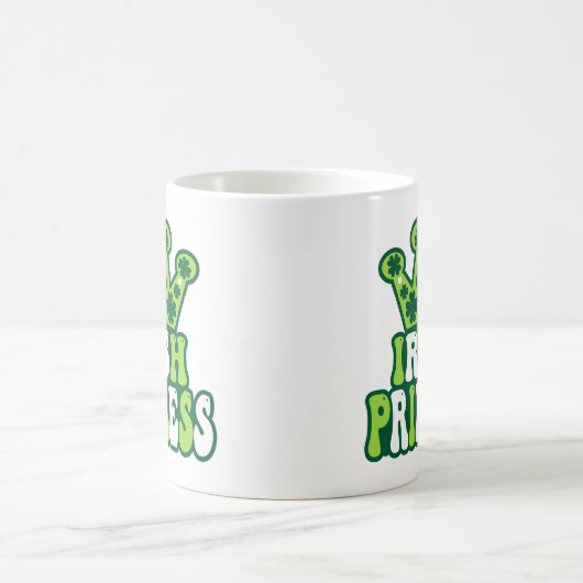 Retro Irish Princess St. Patrick's Day Kaffeetasse (Mittel)