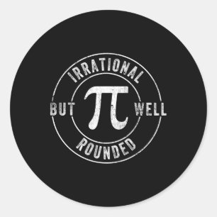 Retro irrational, aber gut gerundet Pi Day Celebra Runder Aufkleber