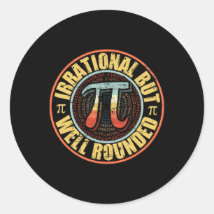 Retro Irrational Aber Rund Pi Tag Vintage M Runder Aufkleber