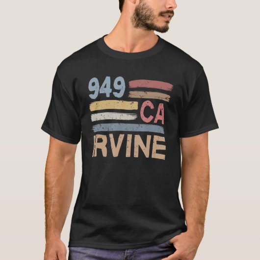 Retro Irvine Area Code 949 Bewohner Staat Califor T-Shirt (Vorderseite)